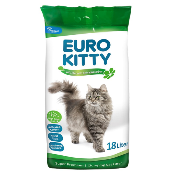 חול מתגבש עם פחם פעיל יורוקיטי Euro Kitty