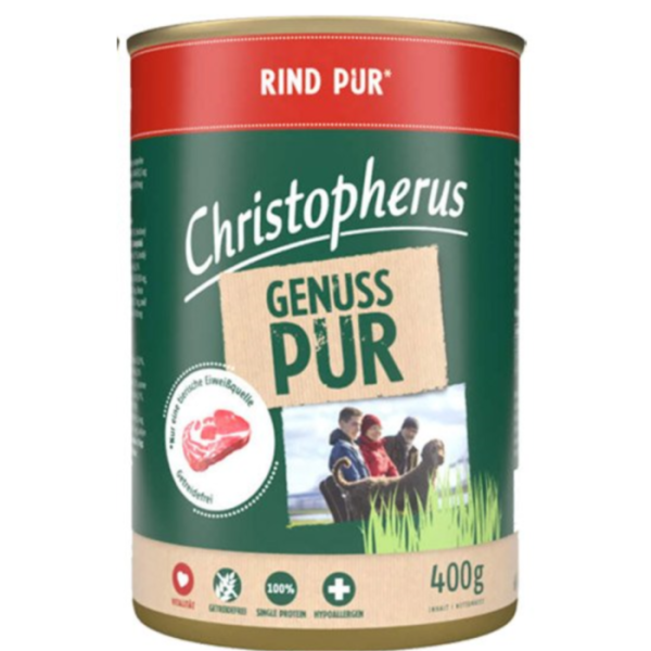 כריסטופרוס Christopherus מזון רטוב לכלבים בטעם בשר 400 גרם