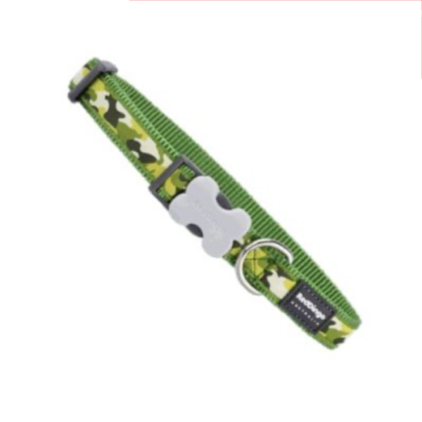 קולר צבעוני רד דינגו Red Dingo בצבע הסוואה ירוק