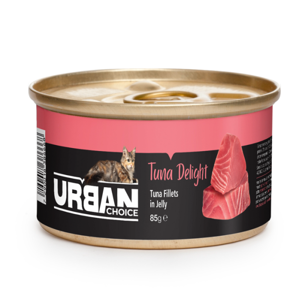 אורבן צ’ויס URBAN choice מעדן לחתולים בטעם טונה 85 גרם
