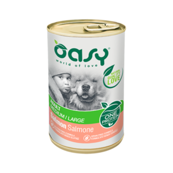 אואסי OASY מזון רטוב מחלבון יחיד לכלבים בטעם סלמון 400 גרם
