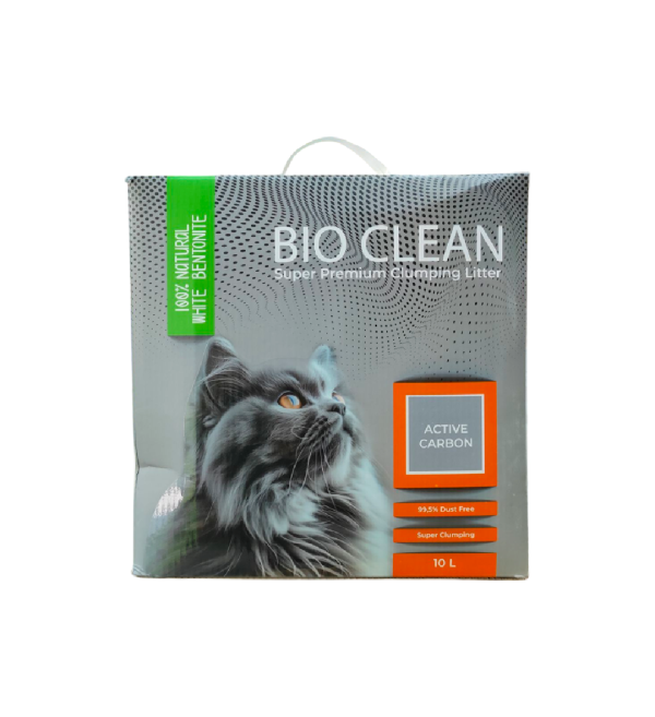 ביו קלין Bio Clean חול מתגבש לחתולים עם פחם פעיל 10 ליטר