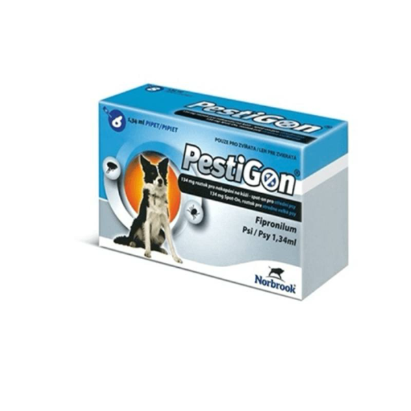 פסטיגון Pestigon אמפולות נגד פישפשים וקרציות לכלב במשקל 20 -10 קילו