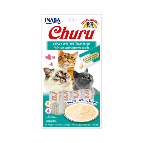 צ’ורו Churu חטיף רטוב לחתולים בטעם עוף וסרטנים